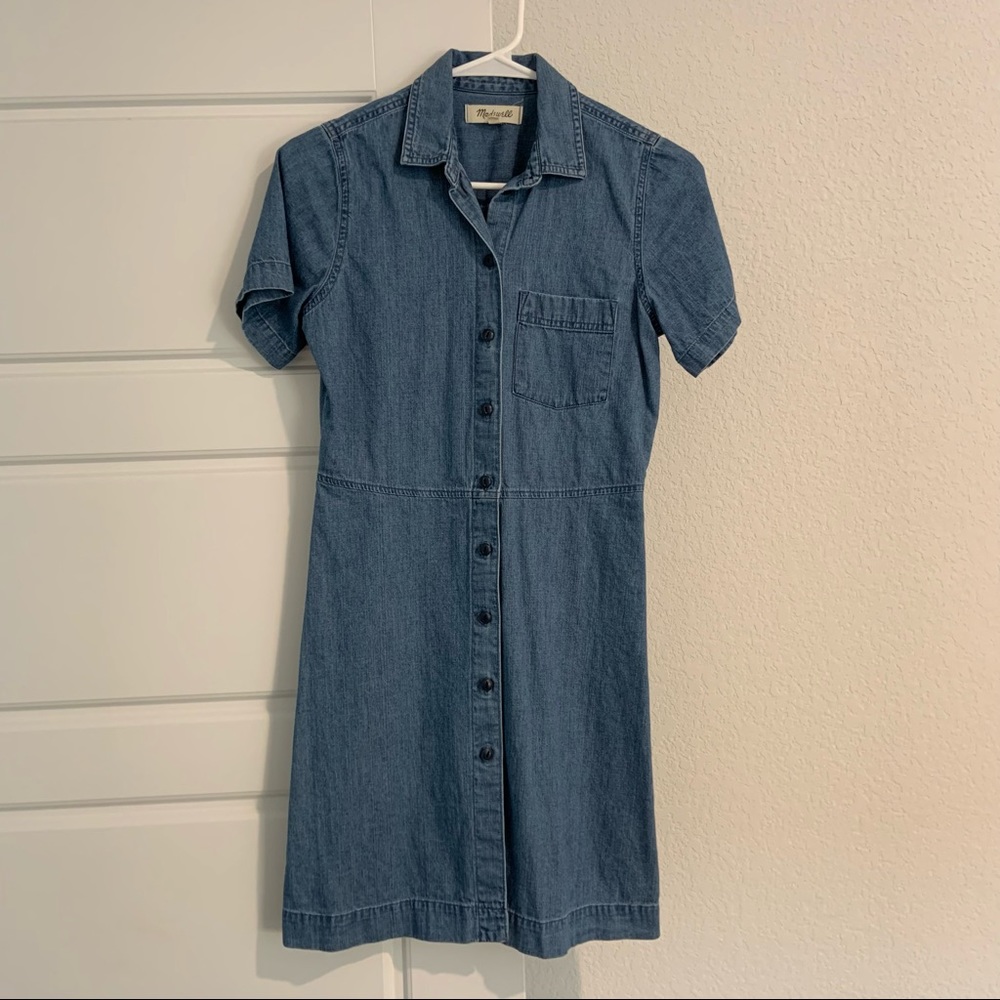 Madewell denim button down dress XS